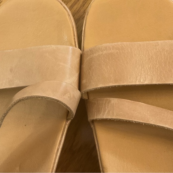 Korks by Kork Ease-Tiffani Low Platform Sandal leather strappy beige tan. Size 7 - Picture 6 of 8